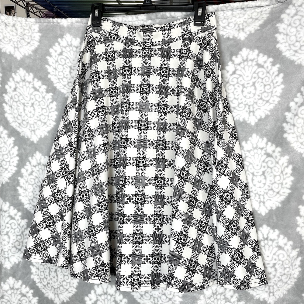 Sugar skull midi skirt